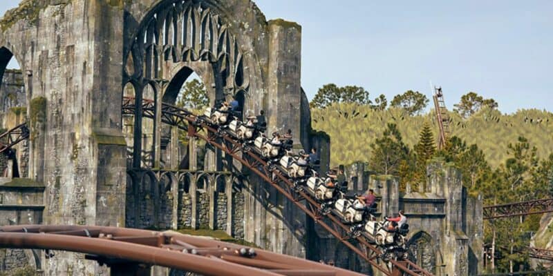Hagrid's Magical Creatures Motorbike Adventure entrance with closure signage visible